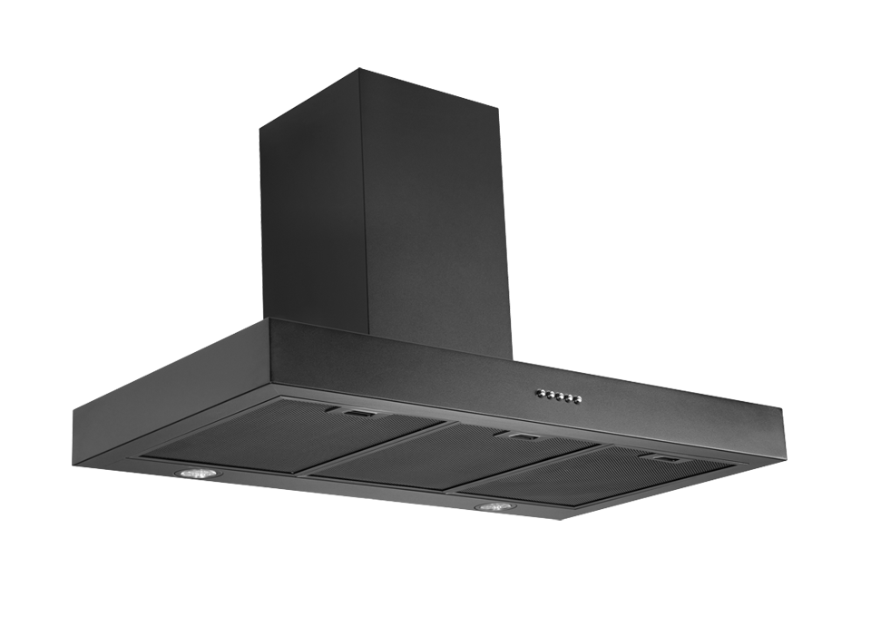 Schweigen Black Wallmount Rangehood 900mm (Non-Silent) - TSH-900B (SECOND)