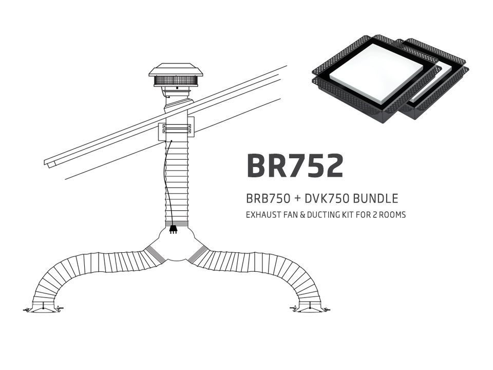 Silent Exhaust Fan Bundle for 2 Rooms - BRB752 (BOX-DAMAGED) - Image 2